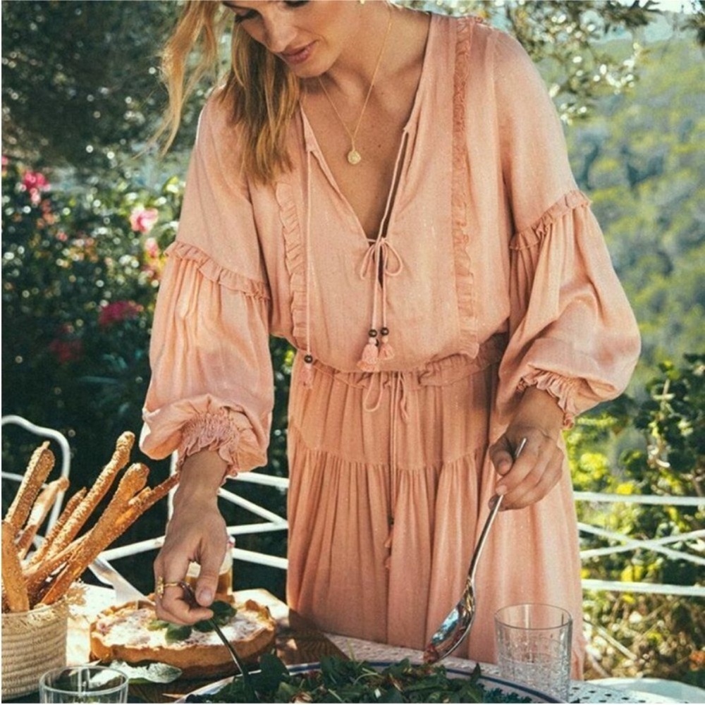 Spell Peach Midi Dress - Picture 4 of 12